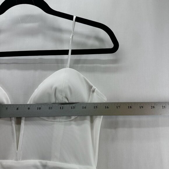 Lulus Uniquely Sophisticated Bodycon Bustier Midi Dress Women Sz L Strappy White - Picture 9 of 14